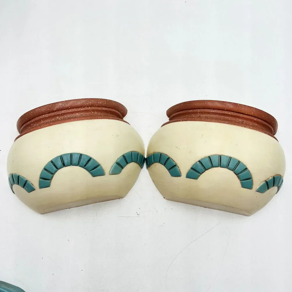 Vtg 7pc Burwood Aztec Mirror Shelf Southwest Home Interiors Wall Decor